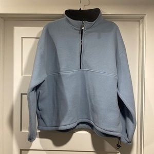 Light Blue fleece quarter zip unisex size XL